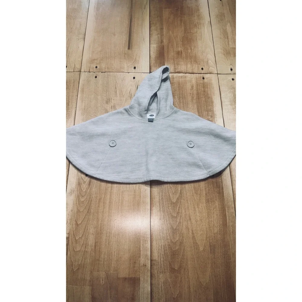 Old Navy Baby Girl Hooded Poncho Cape Light Gray 12 18 Months‎